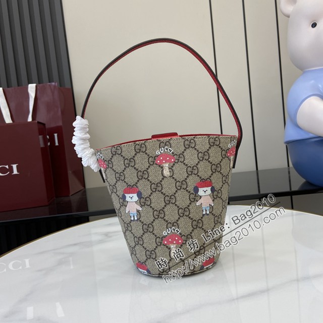 Gucci專櫃古馳2025早春兒童系列最新款動物印花手提托特包 jh2920型號：752356